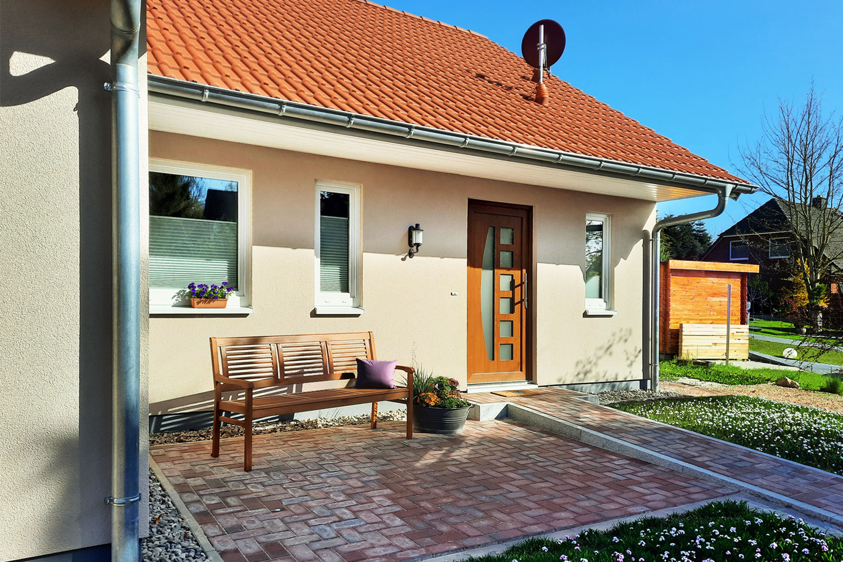 Herrlich im Grünen und in der Abendsonne den Tag ausklingen lassen - Ferienwohnungen Vogel in Heringsdorf